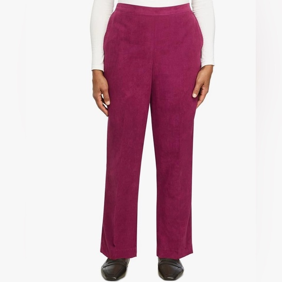 Alfred Dunner Women's Plus Idea Velour Pants Red Size 10 - Picture 3 of 16